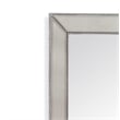 Beaded Wood Floor Mirror in Silver