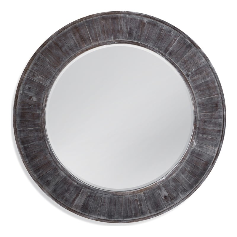 Hunter Engineered Wood Round Mirror in Brown