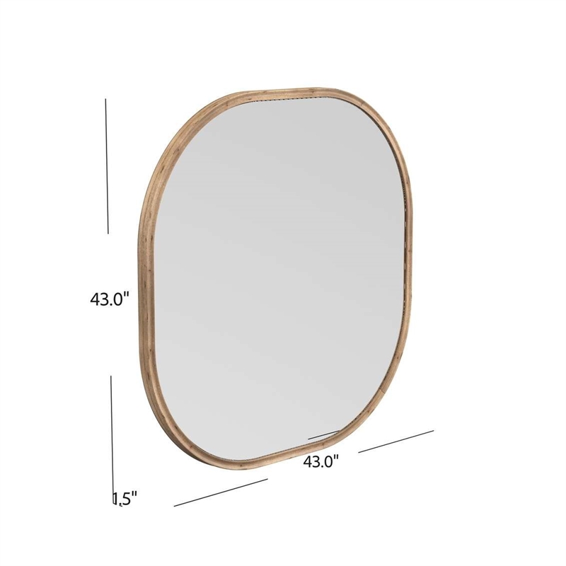 Richards Wall Mirror in Brown Wood Frame
