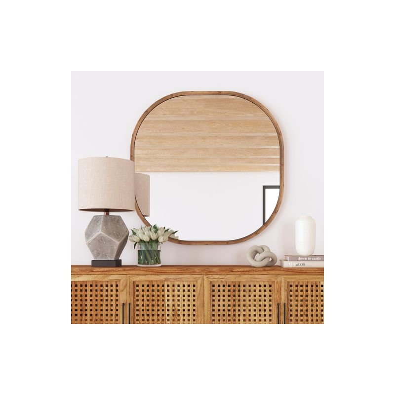 Richards Wall Mirror in Brown Wood Frame