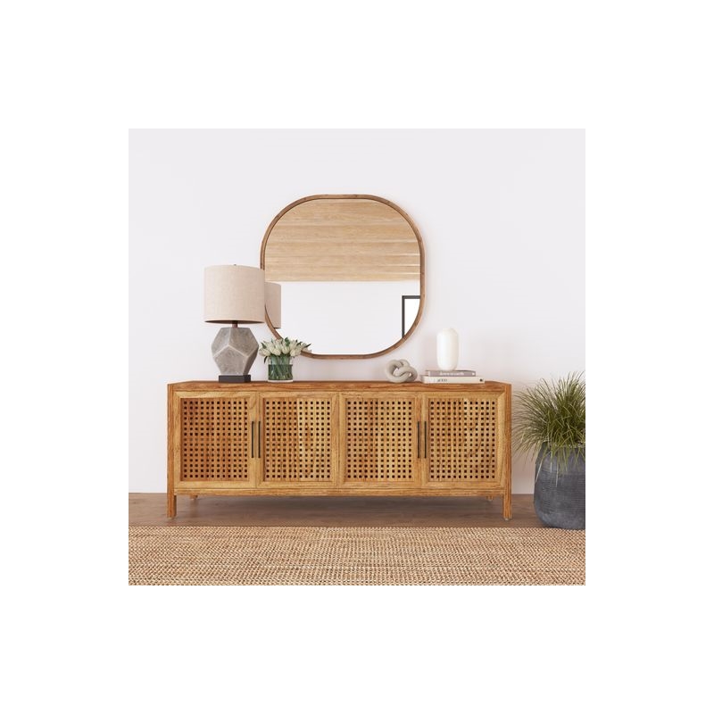 Richards Wall Mirror in Brown Wood Frame