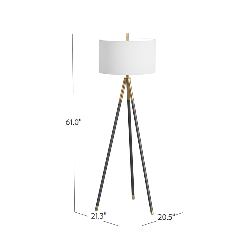 Rowe Floor Lamp in Black Metal