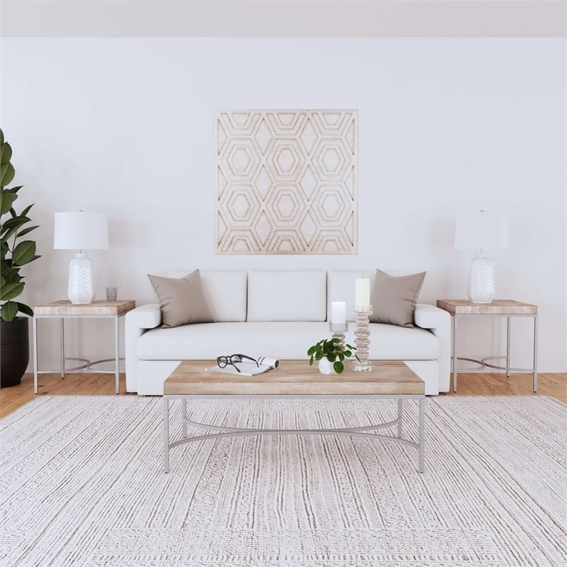 Geometric Wood Wall Hanging in White