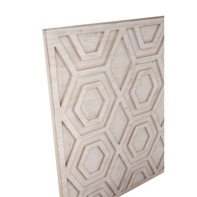 Geometric Wood Wall Hanging in White