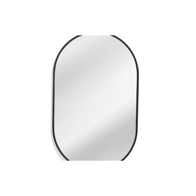 Oval Wall Mirror in Black Metal Frame by Bassett Mirror
