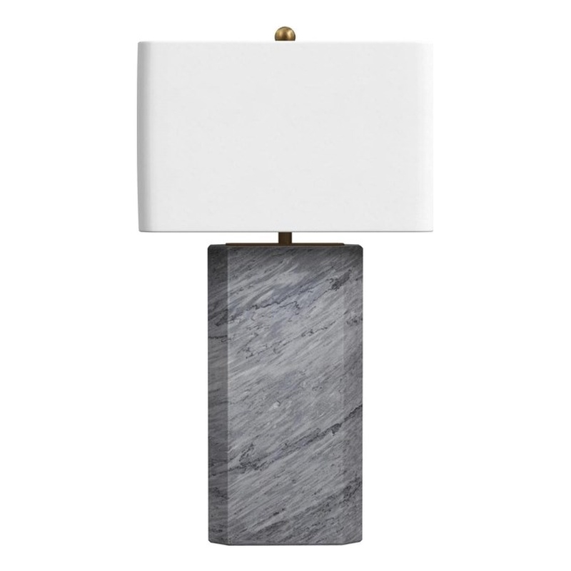 Leed Table Lamp in Gray Marble