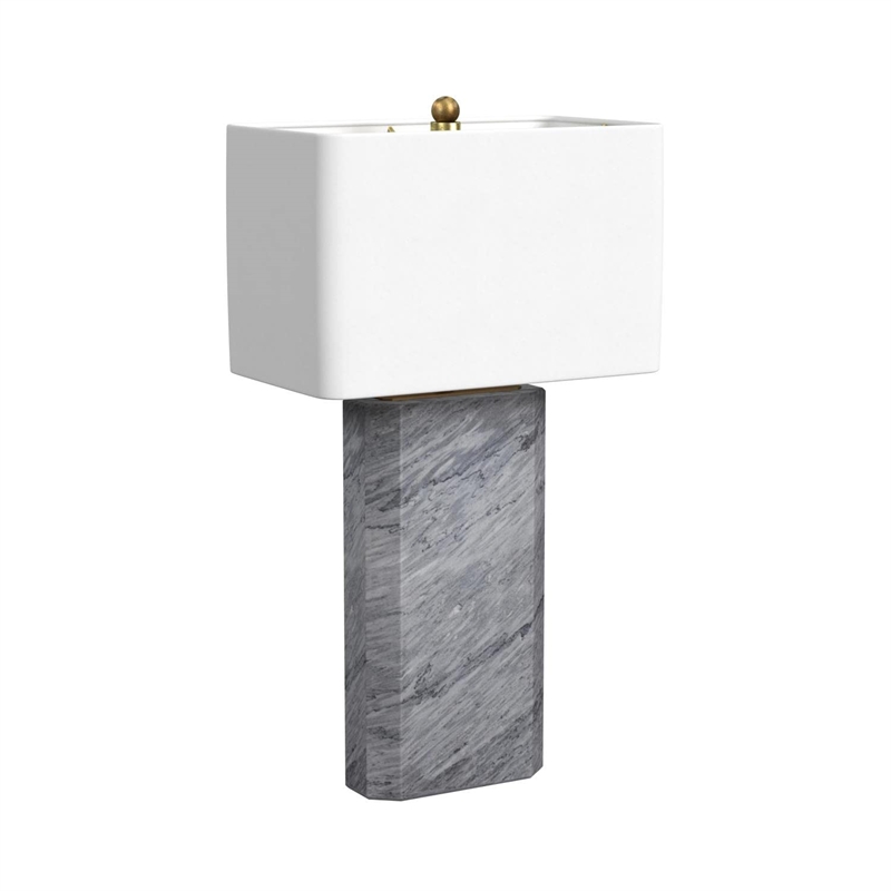 Leed Table Lamp in Gray Marble