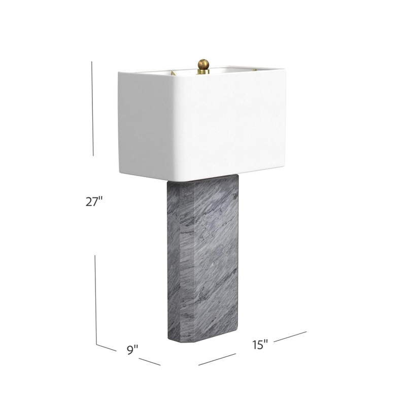 Leed Table Lamp in Gray Marble