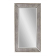Beaded Wooden Wall Mirror in Silver