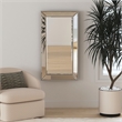 Beaded Wooden Wall Mirror in Silver