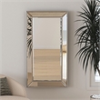 Beaded Wooden Wall Mirror in Silver