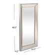 Beaded Wooden Wall Mirror in Silver
