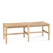 Palag Brown Wooden Bench with Woven Seagrass Seat