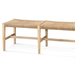 Palag Brown Wooden Bench with Woven Seagrass Seat