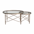 Harrison Round Metal and Glass Cocktail Table in Gold