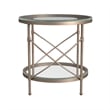 Harrison Round Metal and Glass End Table in Gold