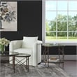 Harrison Round Metal and Glass End Table in Gold