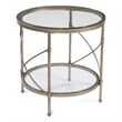 Harrison Round Metal and Glass End Table in Gold