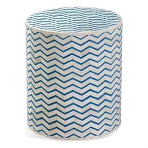 Aden Blue Accent  Table in Engineered wood and Bone