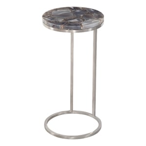 McCoy Accent Table in Metal and Gray Agate