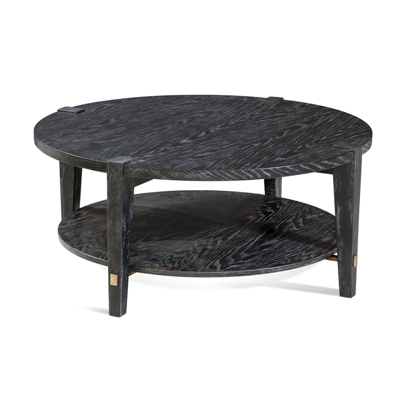 Whitfield Round Cocktail Table in Black Wood