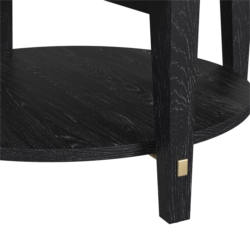 Whitfield Round Cocktail Table in Black Wood