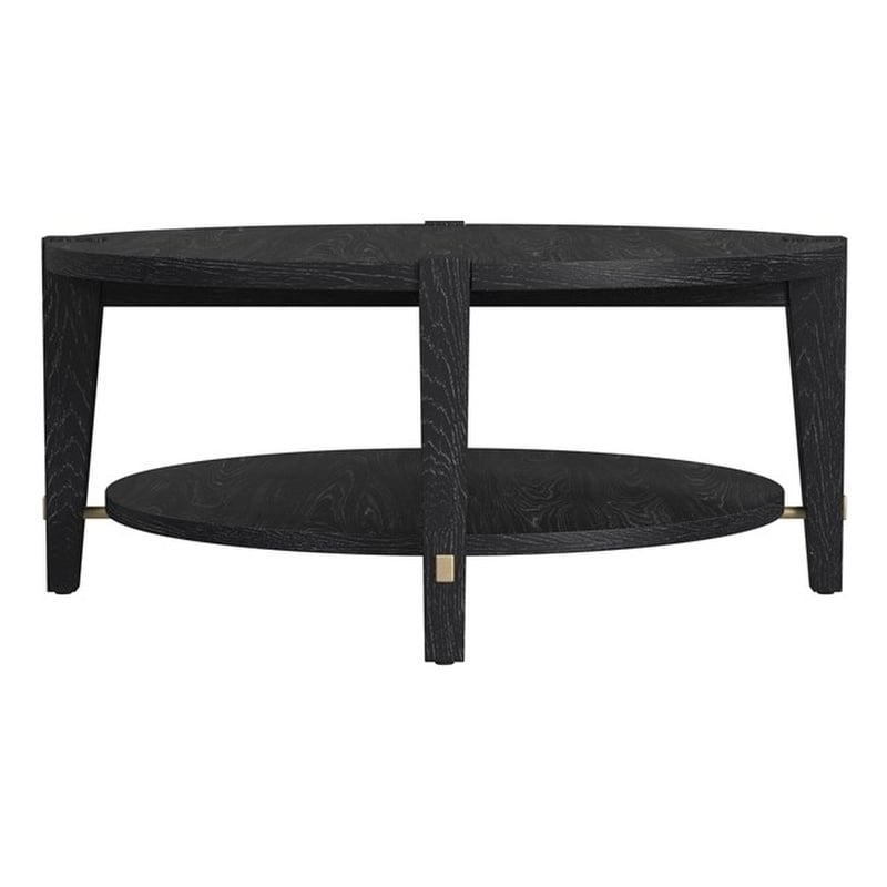Whitfield Round Cocktail Table in Black Wood