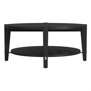 Whitfield Round Cocktail Table in Black Wood