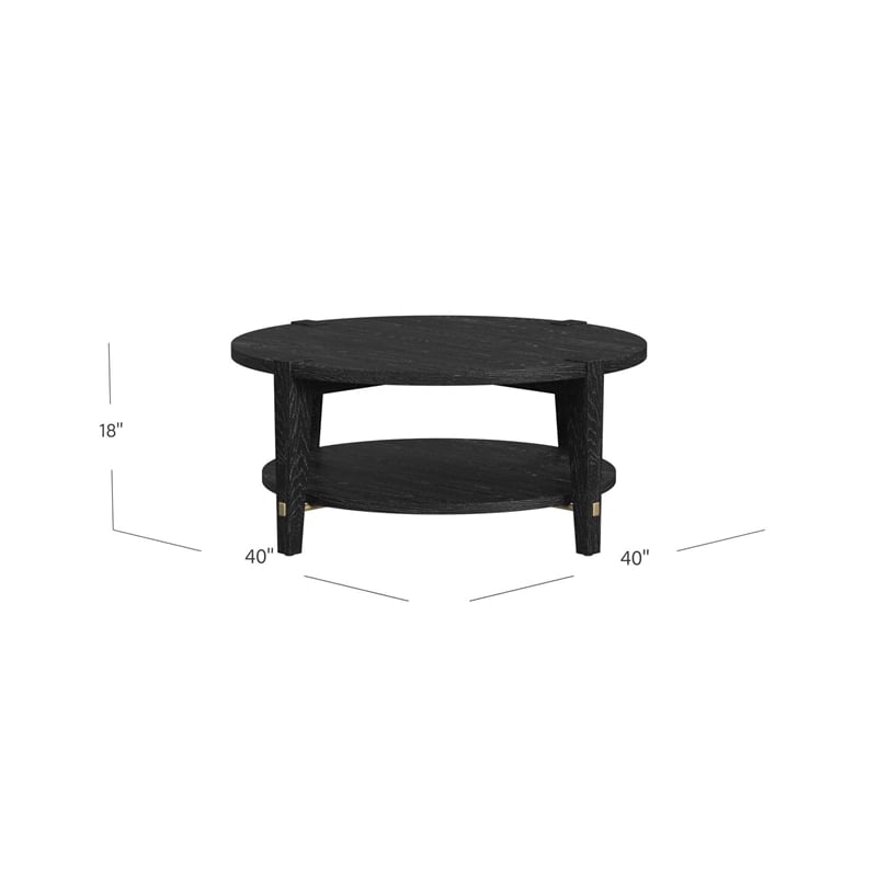 Whitfield Round Cocktail Table in Black Wood