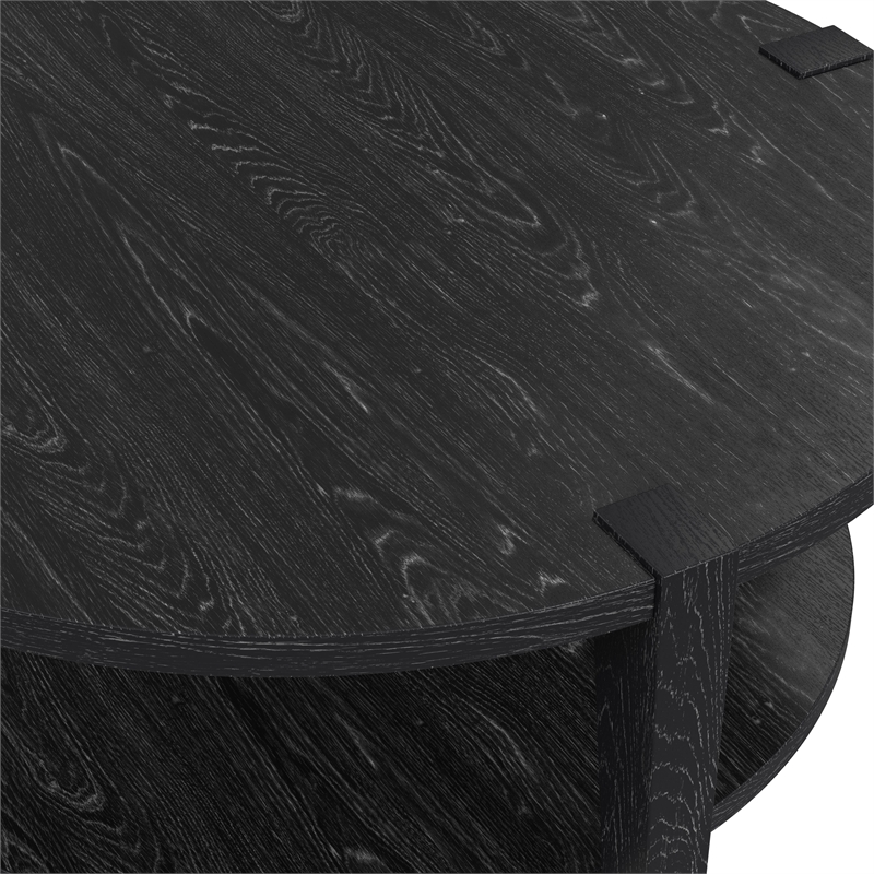 Whitfield Round Cocktail Table in Black Wood