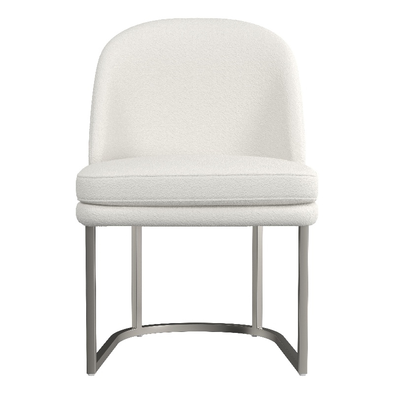 Pearl Ivory Dining Chair in Metal and Fabric