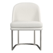 Pearl Ivory Dining Chair in Metal and Fabric