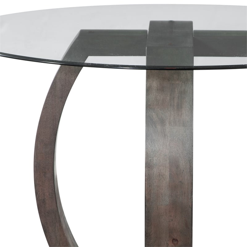 Kellan Wood and Glass Dining Table in Gray