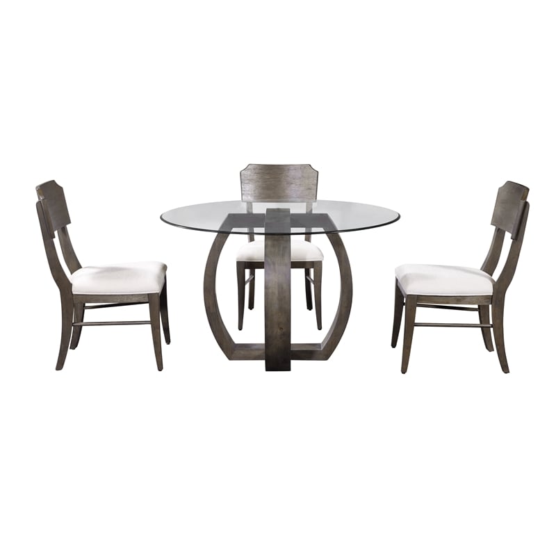 Kellan Wood and Glass Dining Table in Gray
