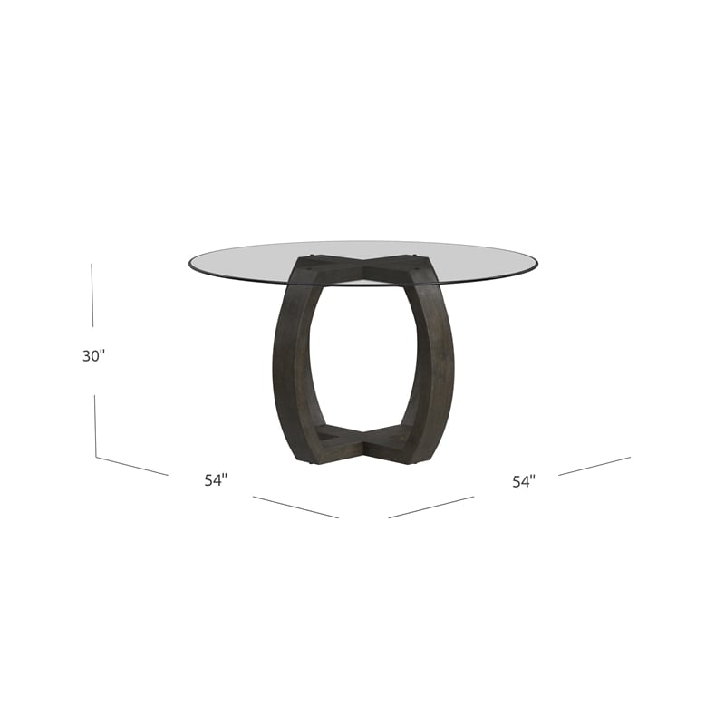 Kellan Wood and Glass Dining Table in Gray