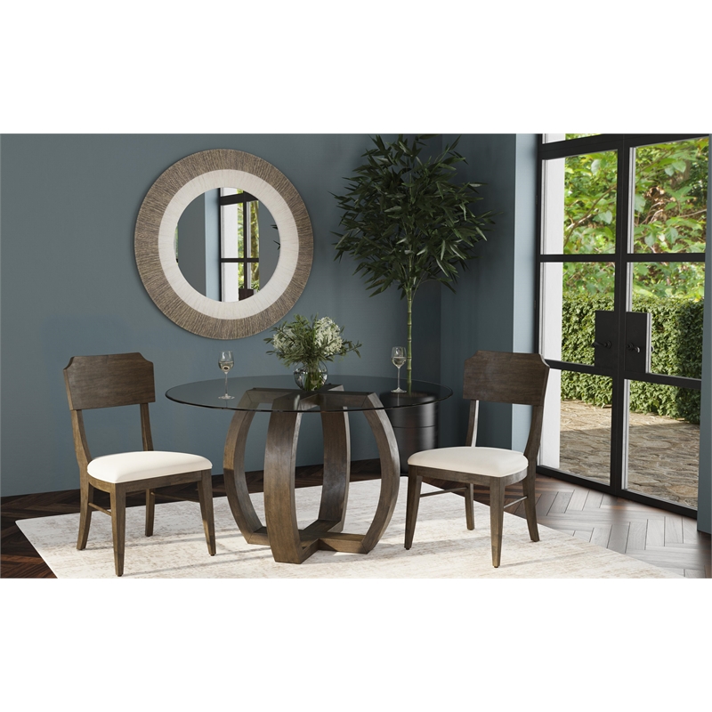 Kellan Wood and Glass Dining Table in Gray