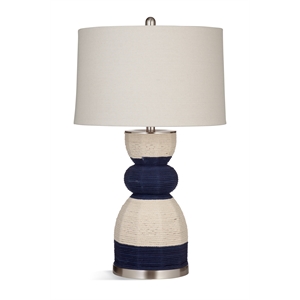 kareen linen rope and metal table lamp in blue