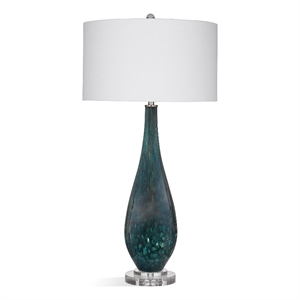glaize table lamp in blue art glass