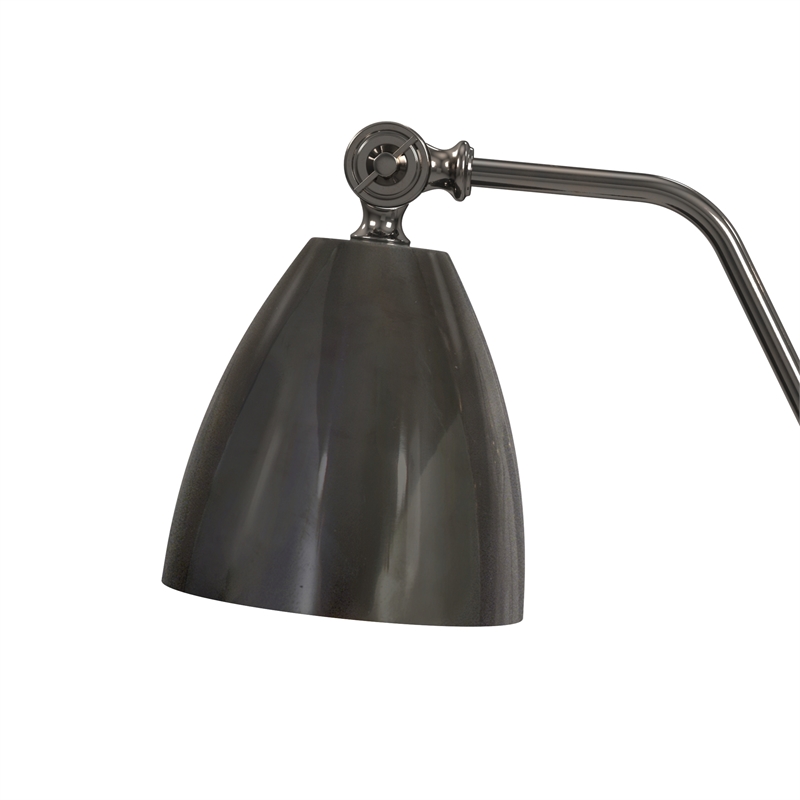 Bassett Mirror Shine Metal Desk Lamp with Iron Shade in Black Nickel