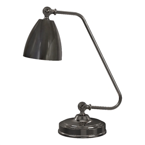 bassett mirror shine metal desk lamp with iron shade in black nickel