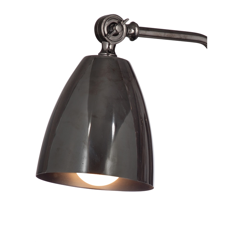Bassett Mirror Shine Metal Desk Lamp with Iron Shade in Black Nickel