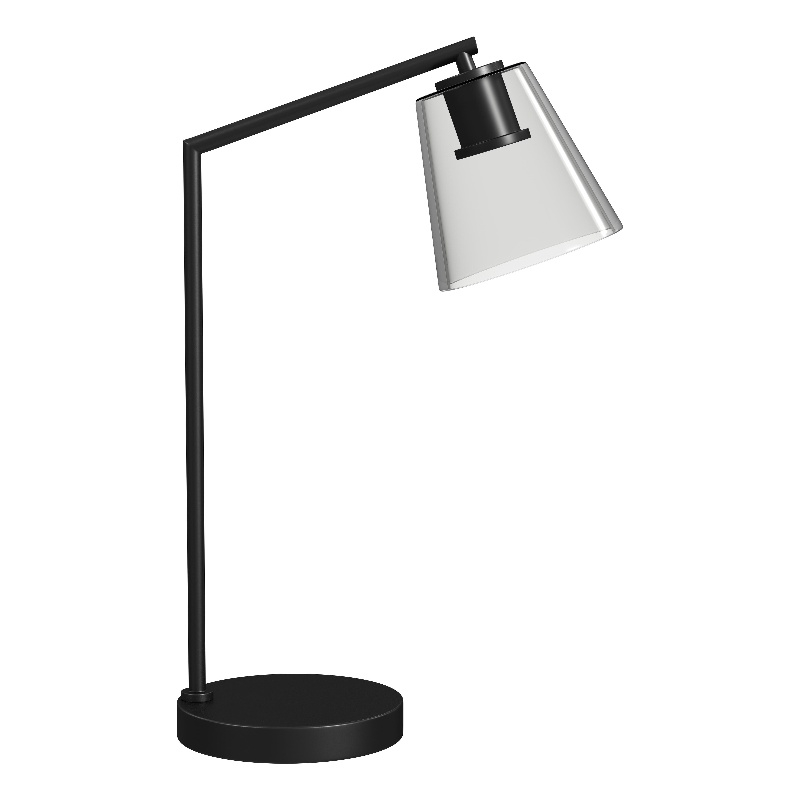 Rhyne Glass and Metal Desk Lamp in Brown