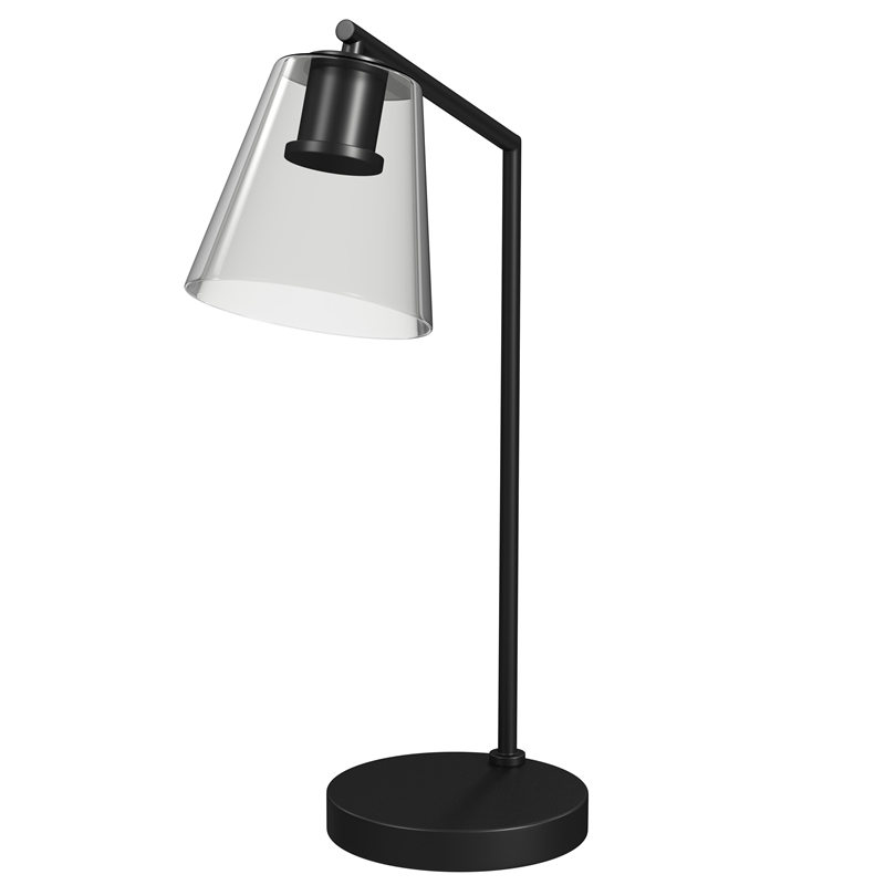 Rhyne Glass and Metal Desk Lamp in Brown