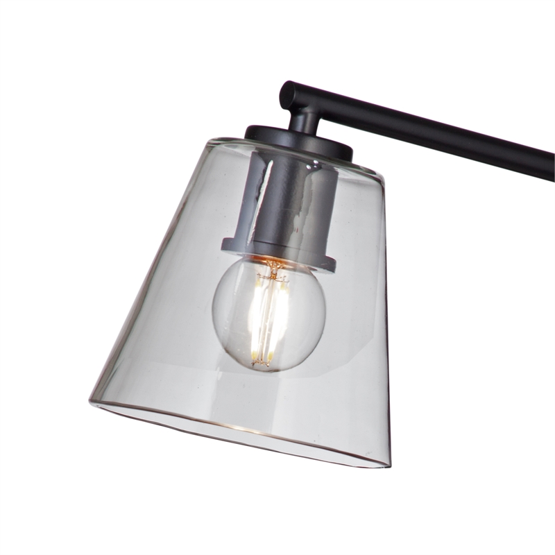 Rhyne Glass and Metal Desk Lamp in Brown