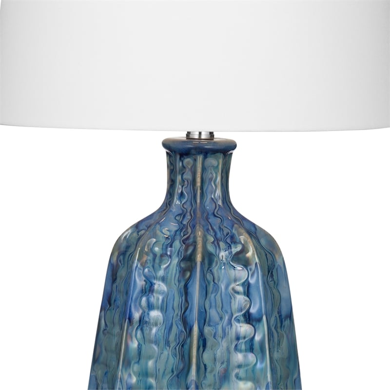 Tee Table Lamp in Blue Ceramic