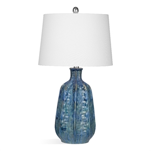 tee table lamp in blue ceramic