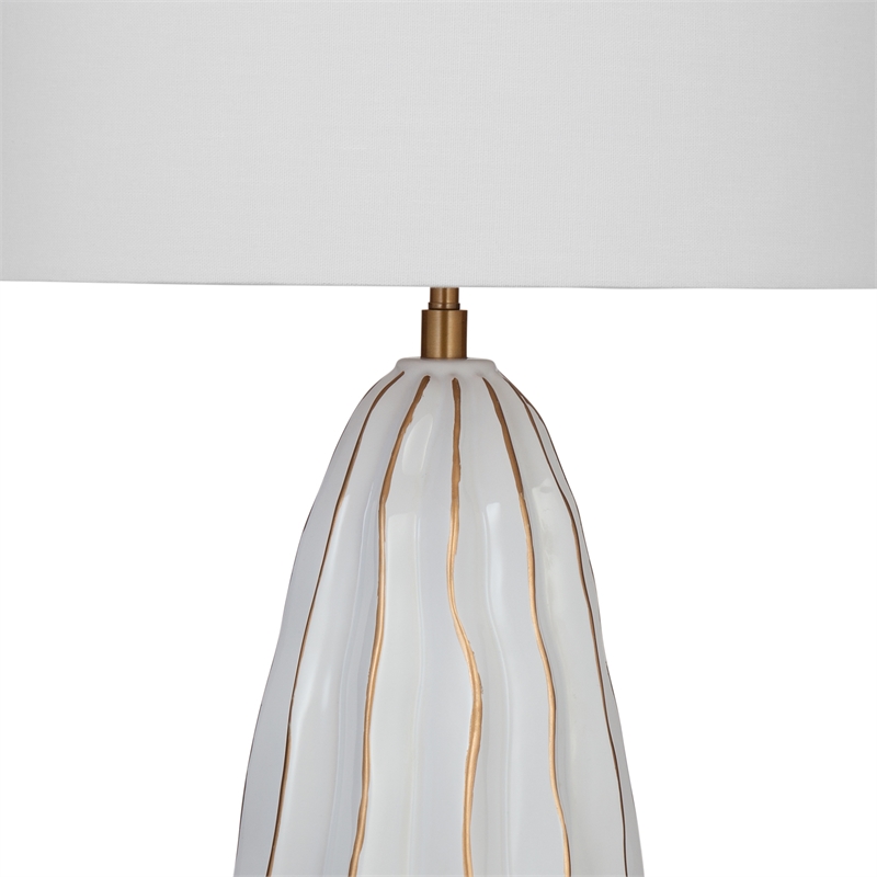 Josephine Table Lamp in White Ceramic