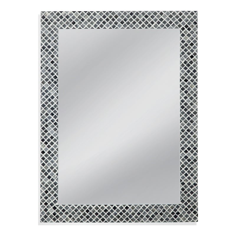 Henn Wall Mirror in Gray and Black Resin