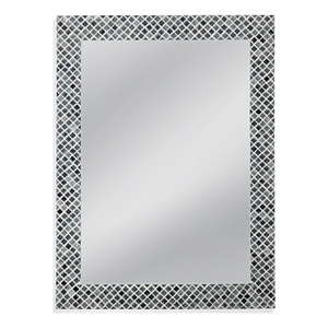 Henn Wall Mirror in Gray and Black Resin