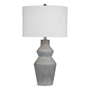 roster table lamp in gray cement stone
